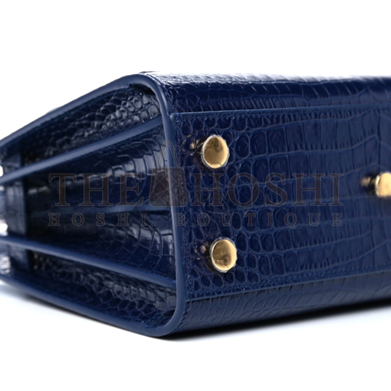 Y51 BLUE CROC EMBOSSED LEATHER NANO CLASSIC SAC DE JOUR TOTE 392035DND1N4150 (22*18*10.5cm) Master Quality